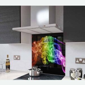 Newmatic Kitchen Appliances Rainbow Smoke on Black Splashback