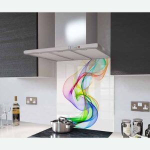 Newmatic Kitchen Appliances Rainbow Wave Glass Splashback