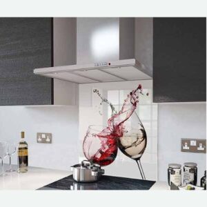 Newmatic Kitchen Appliances Red & White Wine Splashback