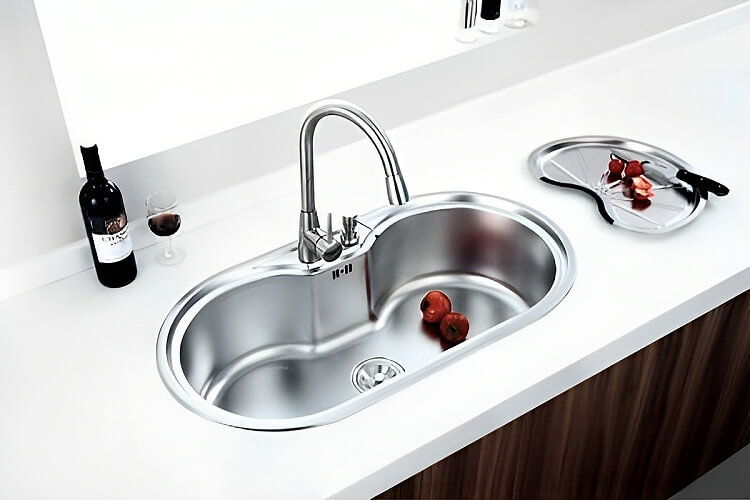 Newmatic Deep Bowl Sinks and Stainless Steel Flexi Mixer Tap