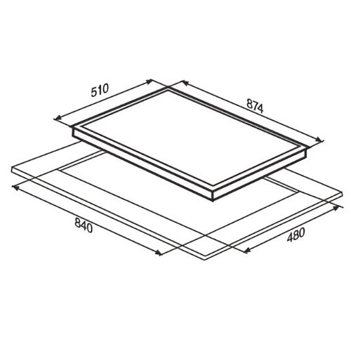 PM942FC-PRO Built-in Gas and Induction Cooker Hob Dimensions