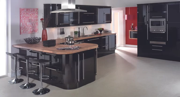 Black Accent Modern Kitchen Cabinet Design