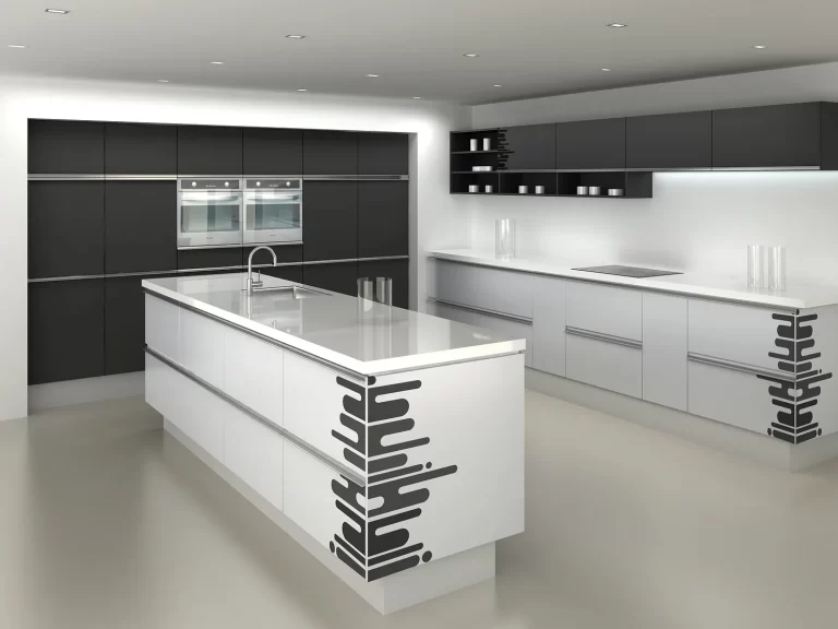 Black and White Accent Kitchen Cabinets Design in Kenya