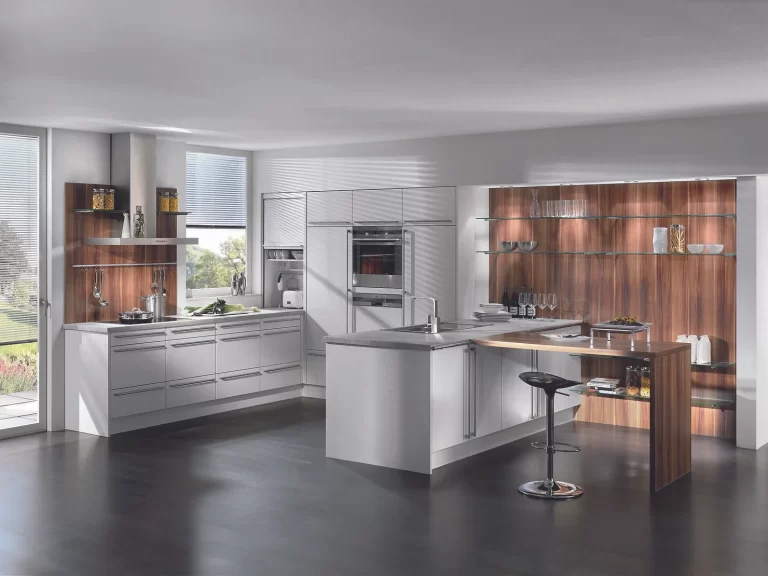 Kenyan Kitchen Cabinet Design with Built In Appliances and Cabinet Accessories