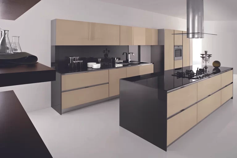 Modern Kenyan Kitchen Cabinet Design with Built In Appliances