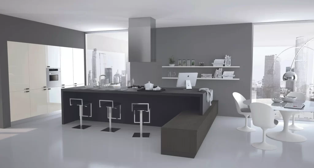 A Perfect Kitchen Design with a Work Station