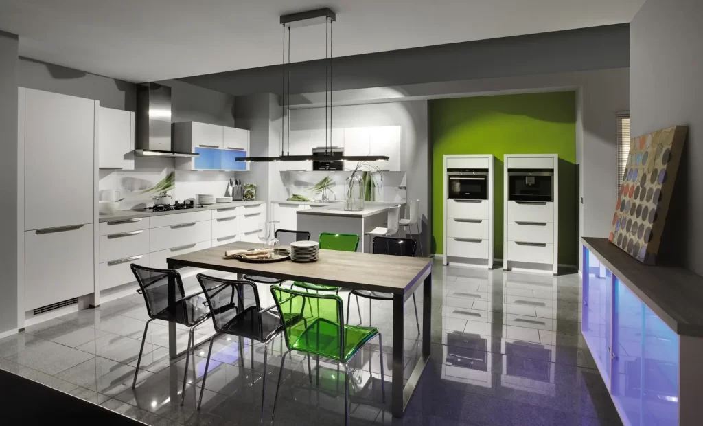 Modern Finish Kitchen Design with LEDs