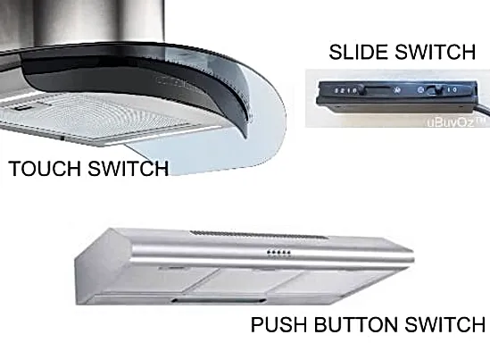 Newmatic chimney hood types of switchs