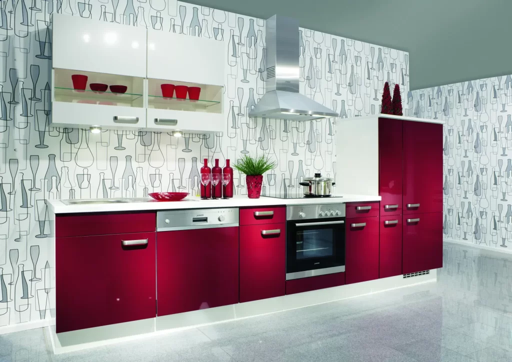 Red and White Kitchen for Small Spaces