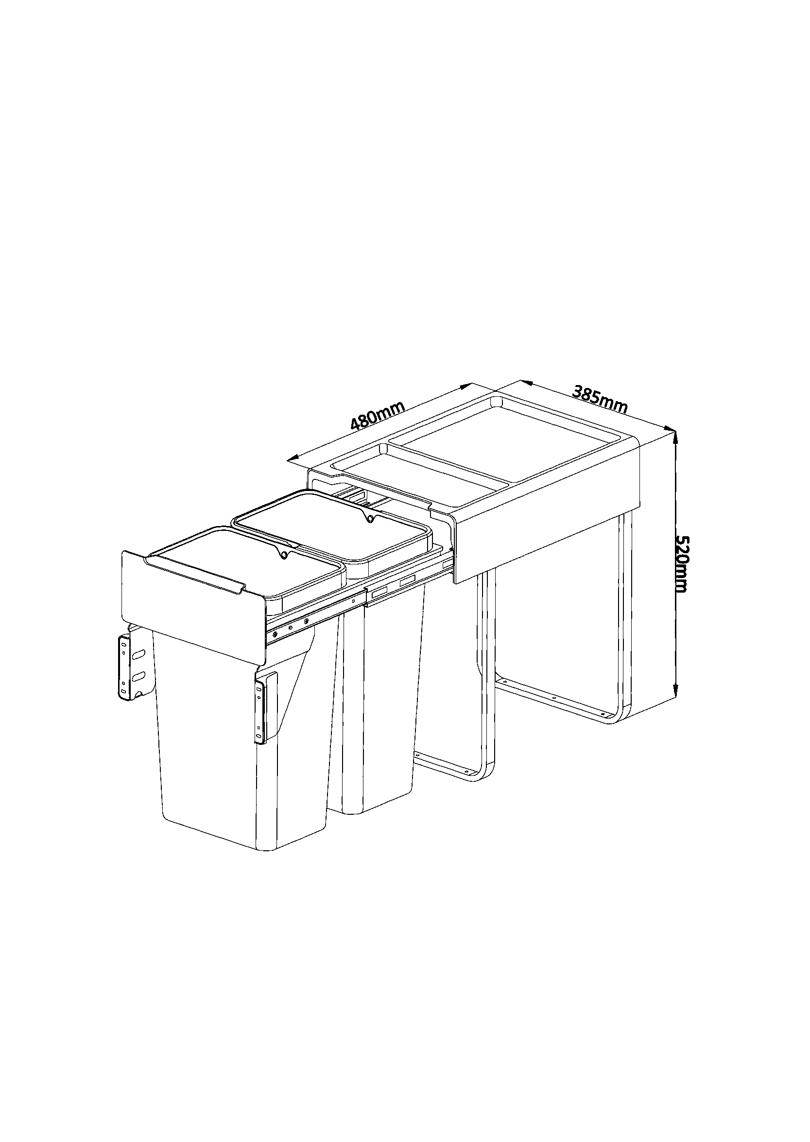 BK9230 Trash Bin Dimensions