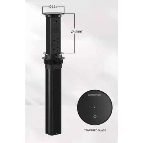 Newmatic Motorized Pop Up Socket with Tempered Glass