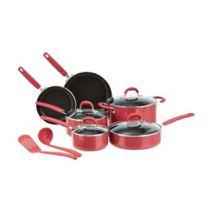 Ceramic Non-Stick 12-Piece Cookware (Red) - Pots and Pans