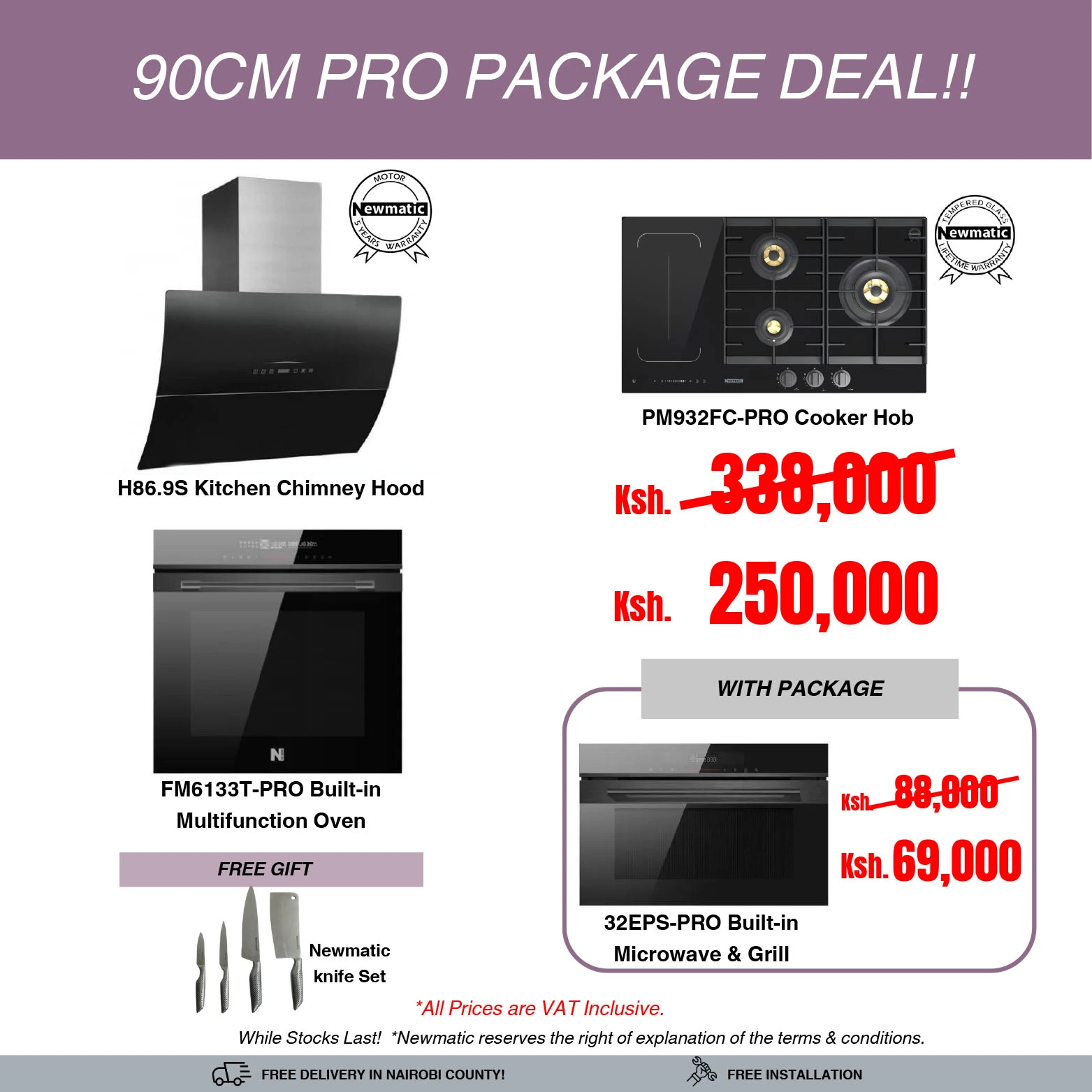 Newmatic New PRO Kitchen Appliances Package on Sale