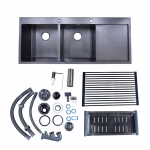 Deep Bowl Double H120B Handcrafted Kitchen Sink with Accessories
